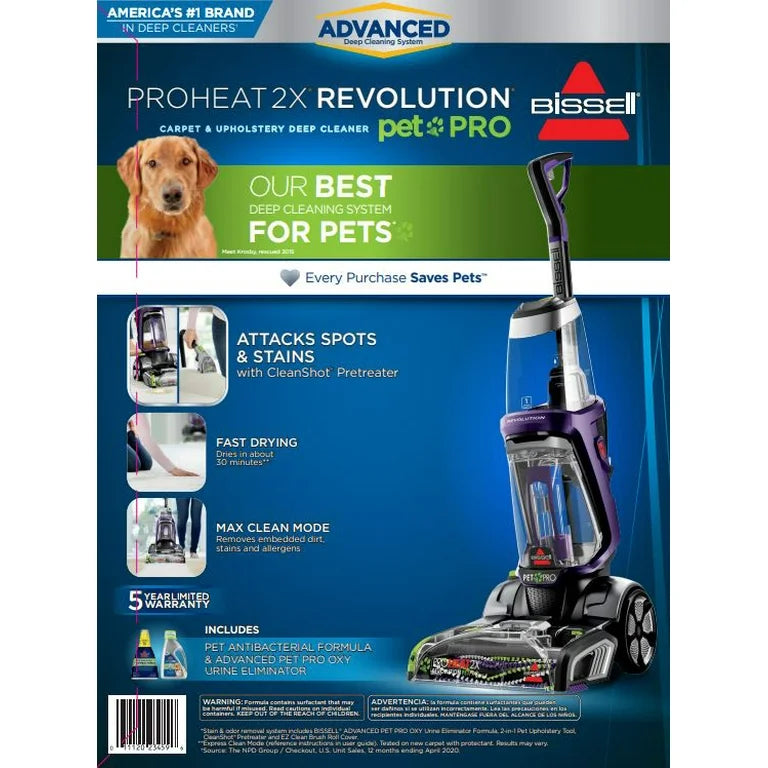 BISSELL Pro Heat 2X Revolution Pet Pro Full-Size Carpet Cleaner - NEW