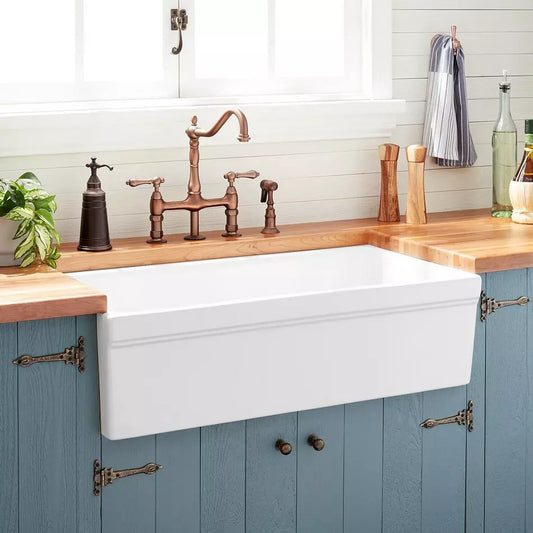 Farmhouse Sink - 36" Gallo Fireclay Farmhouse Sink by Signature  - White