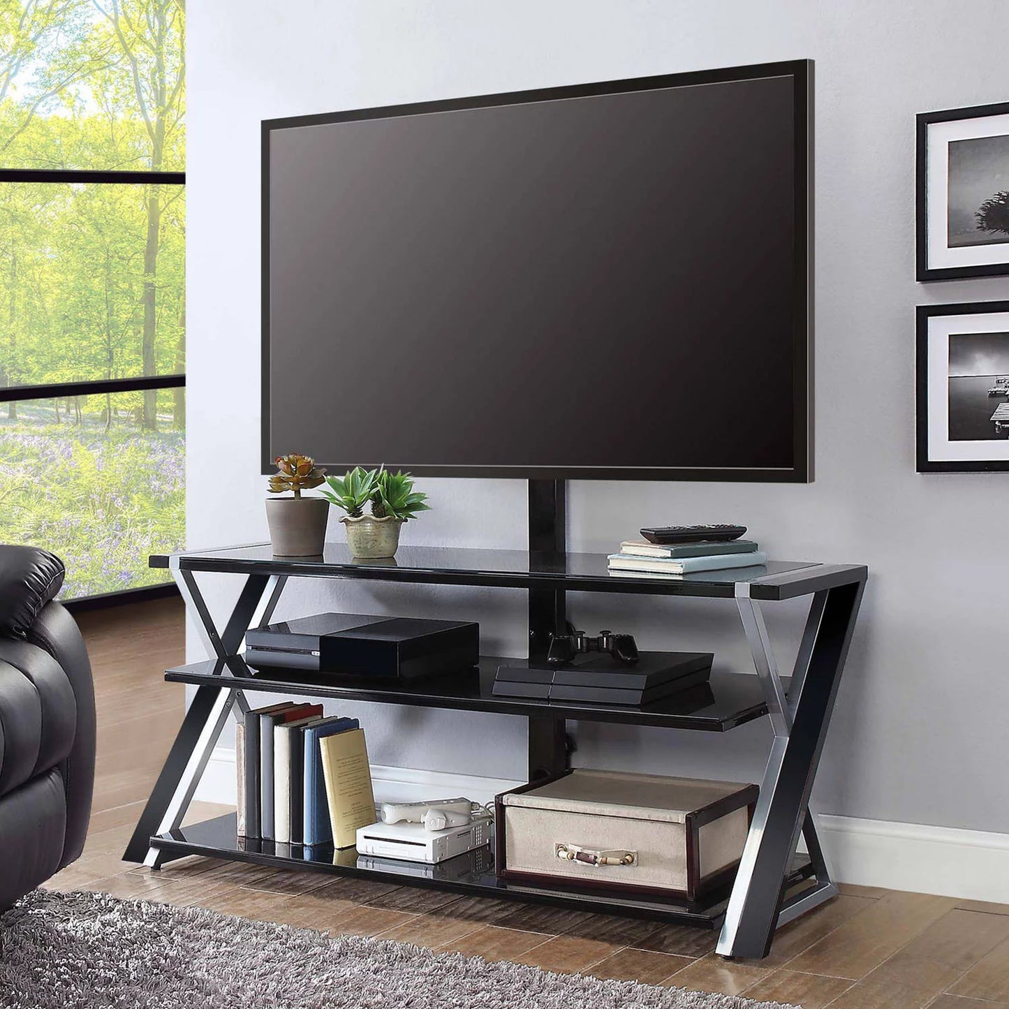 3-in-1 TV Stand front installed view